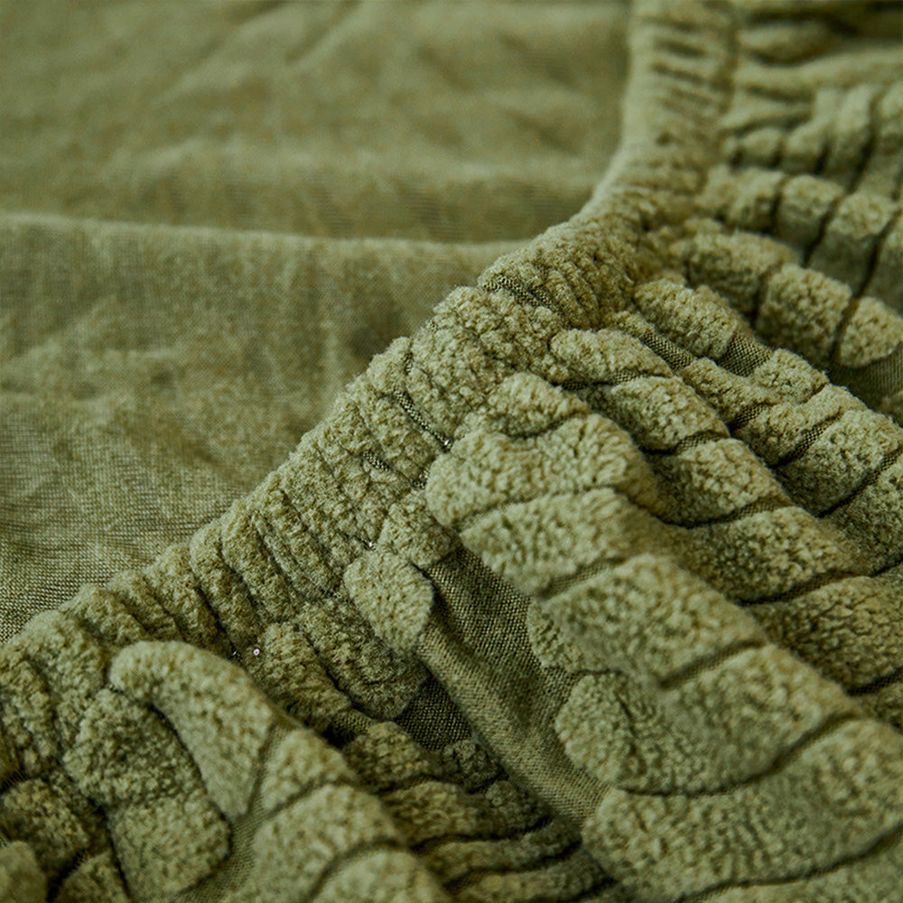 Moderner Blatt-Jacquard Wasserabweisender Kratzfester Stretch-Vollbezug für Outdoor-Sofas
