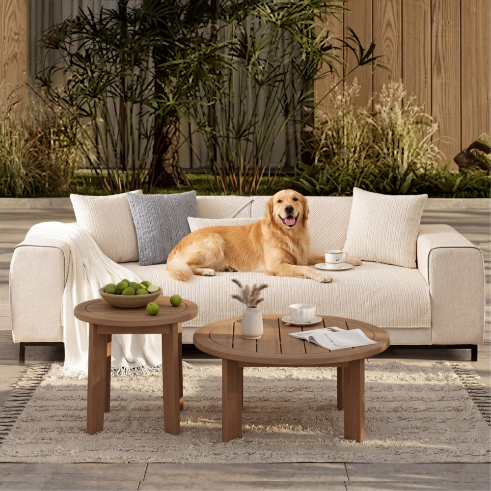 Einfache, einfarbige Outdoor-Couch-Hülle aus kratzfestem Chenille