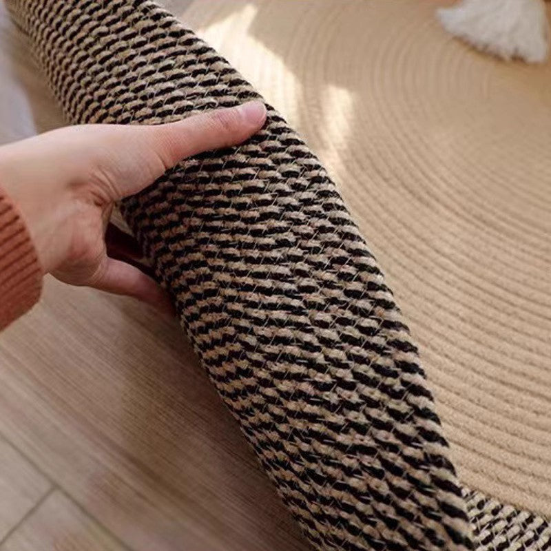 Nordische handgewebte strapazierfähige Katzenkratzmatte mit Fransen