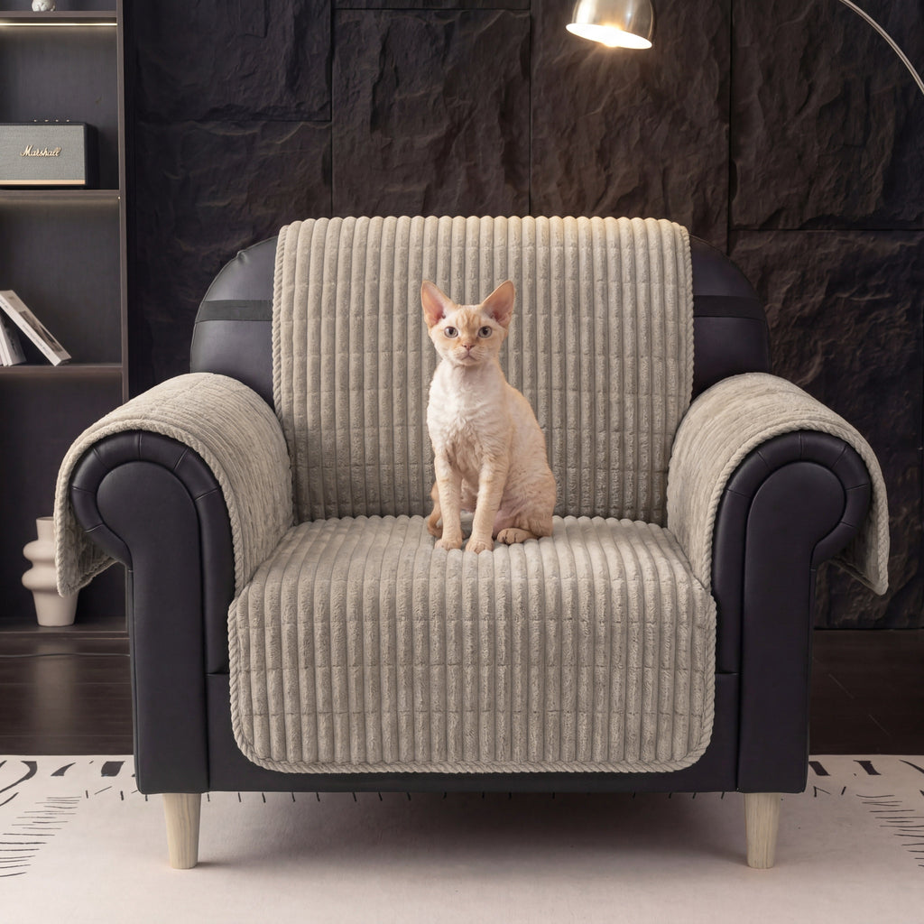 One-Piece Cozy Flannel Sofa Protection Non-Slip Recliner Couch Covers