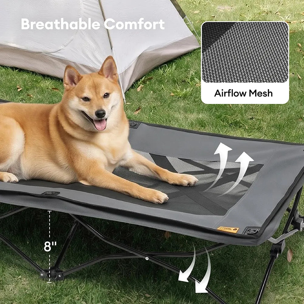 Faltbares erhöhtes Hundebett, tragbares Kühl-Hundebett fürs Camping – Urban Roaming