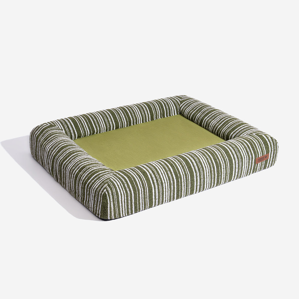 SnugNest Orthopädisches Outdoor-Hundebett mit Texturiertem Streifenmuster