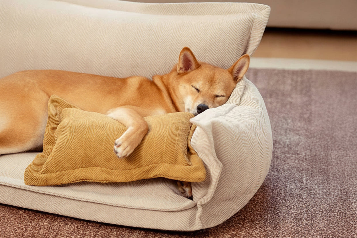 All-Season Chenille Dual-layer Removable Sponge Orthopedic Dog Bed With Pillow