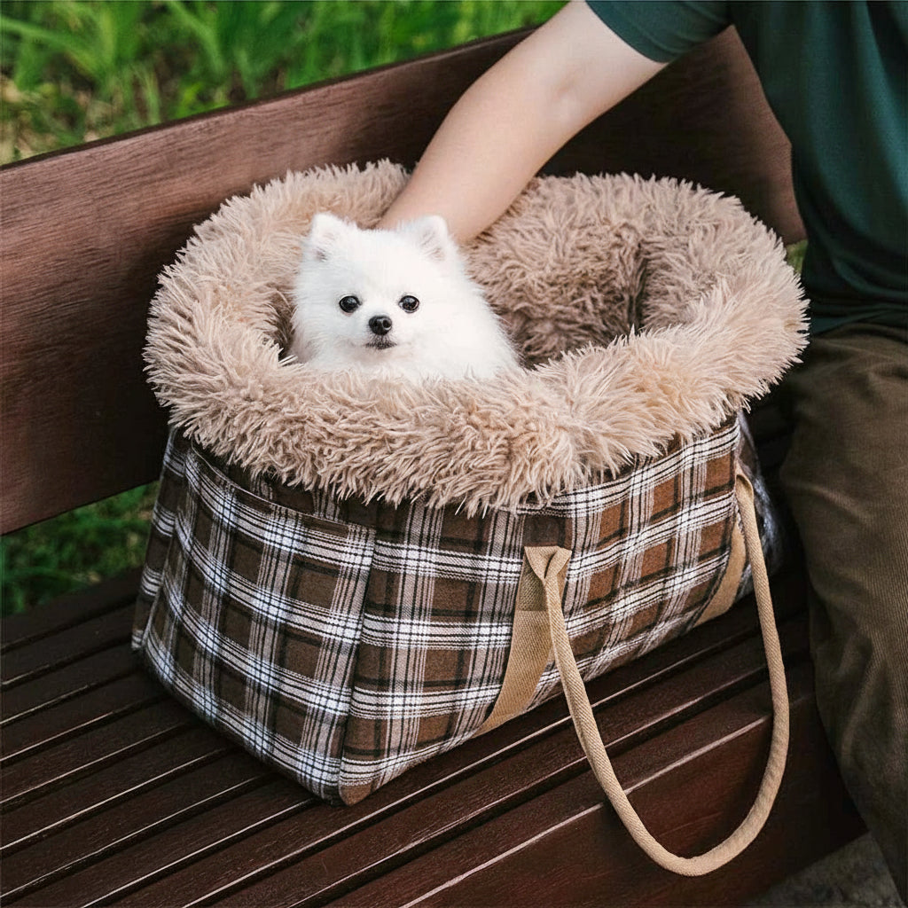 2 in 1 Large All-Season Pet Carrier and Dog Sleeping Bag - Voyager's Plaid