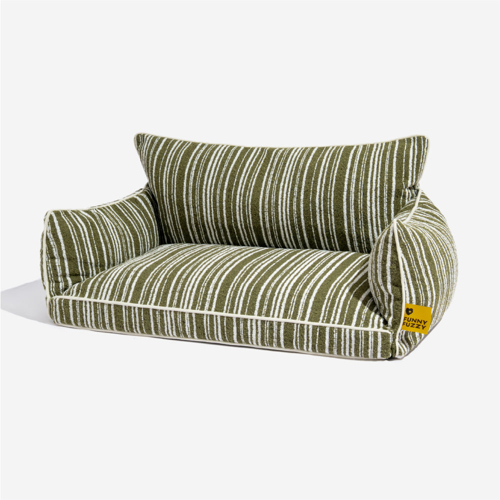 Hundesofa SnugNest mit Textur und Streifen