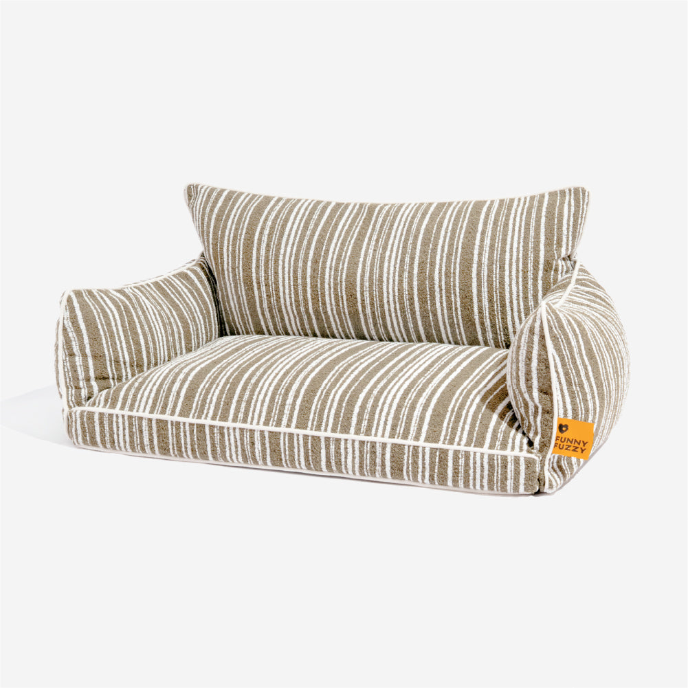 SnugNest Texturierte Gestreifte Hundesofabett