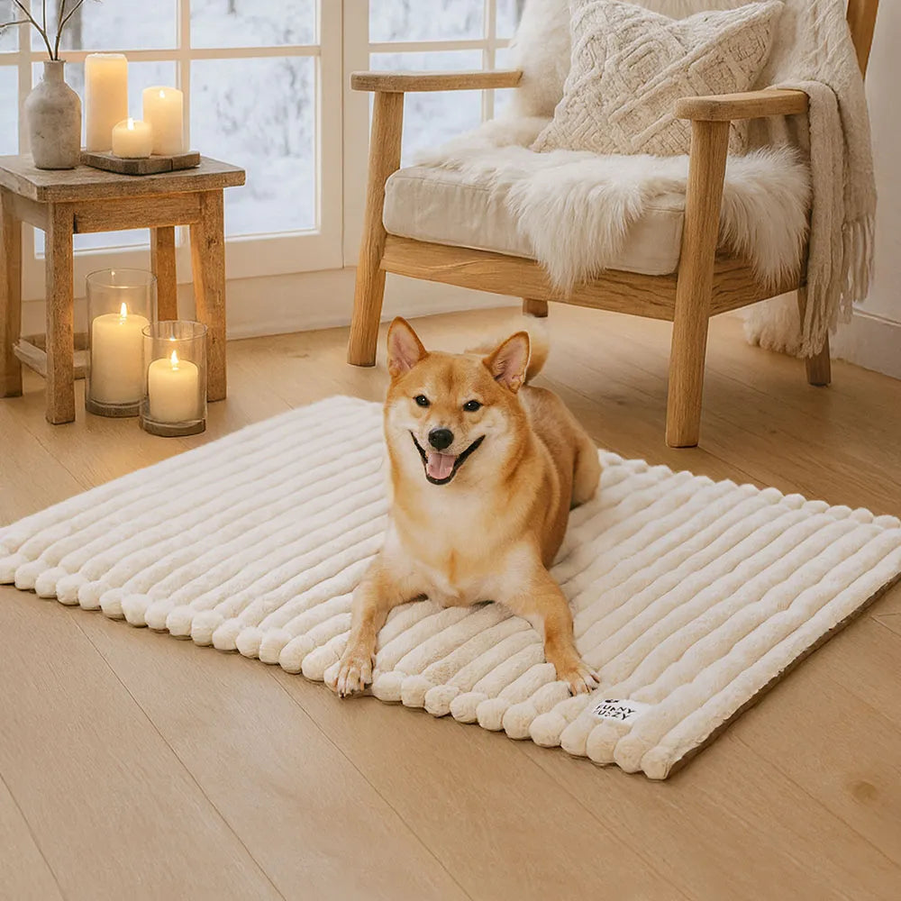 Fluffy Faux Rabbit Fur Washable Warm Pet Mat - ComfyEase