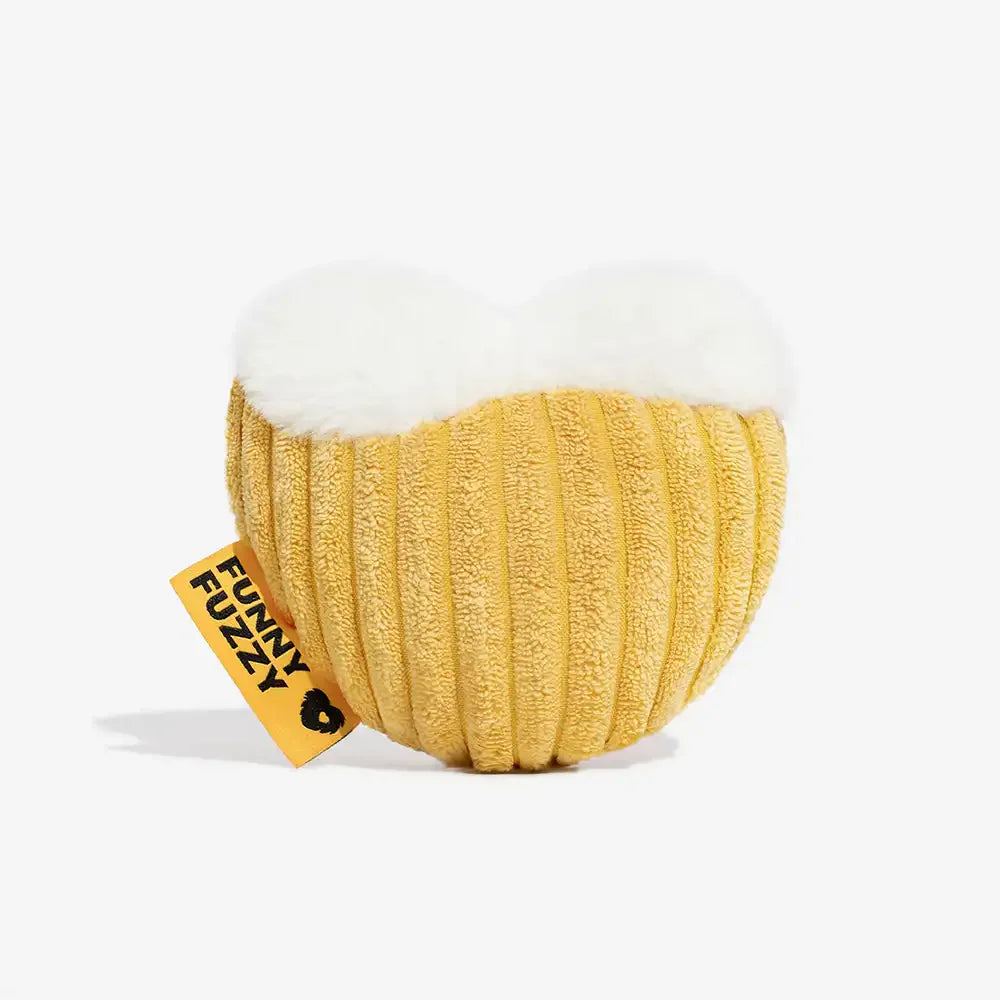New Year's Eve Plush Squeaky Dog Toy - Cheers Beer