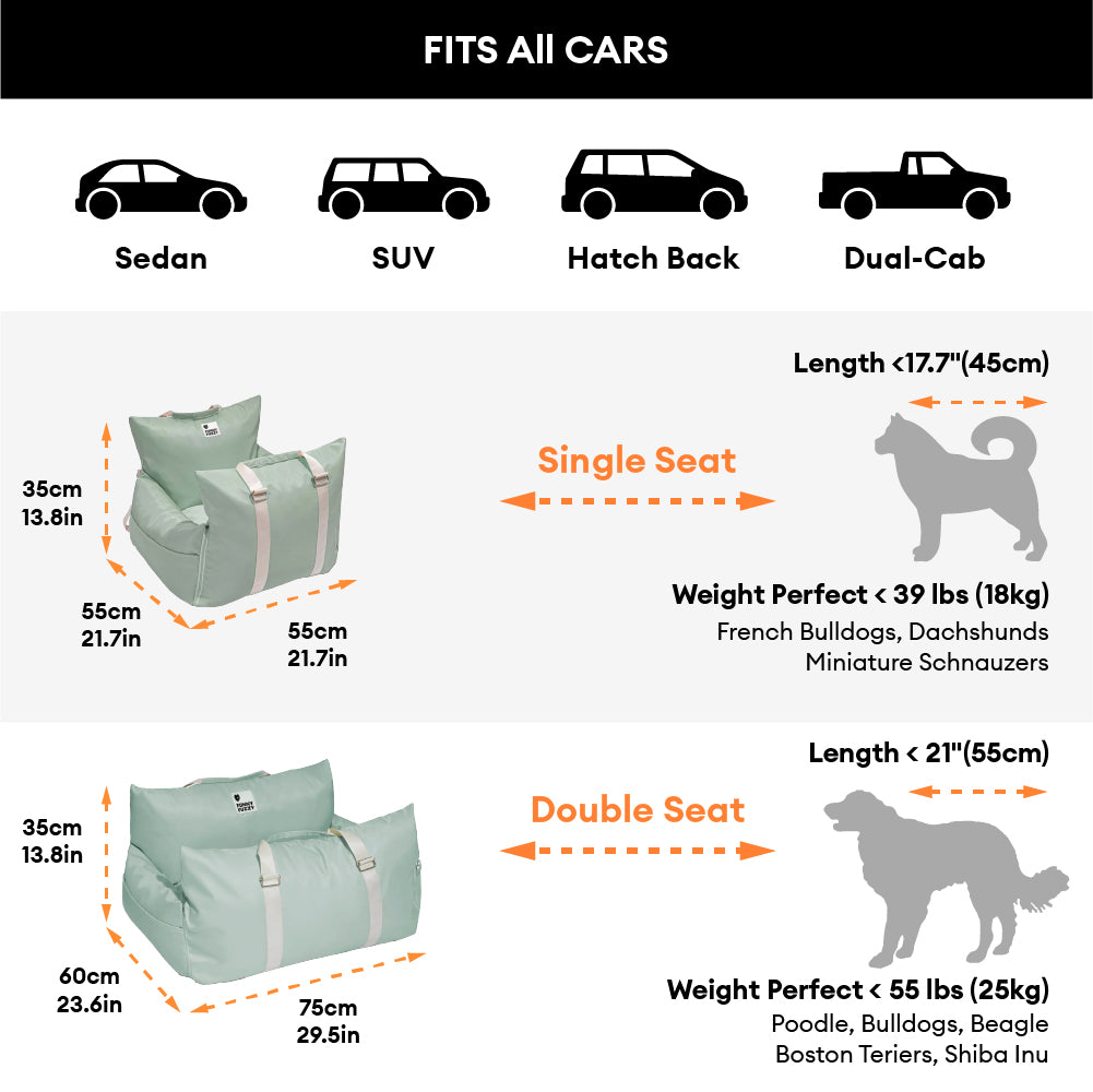 Wasserdichtes ISOFIX Hunde-Autositzbett mit LATCH-System – Erste Klasse