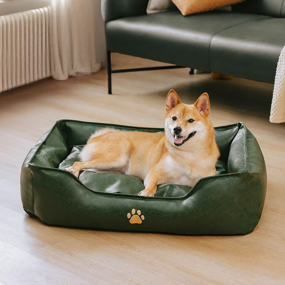 Luxuriöses Hundesofa aus Kunstleder, wasserdicht, abziehbar