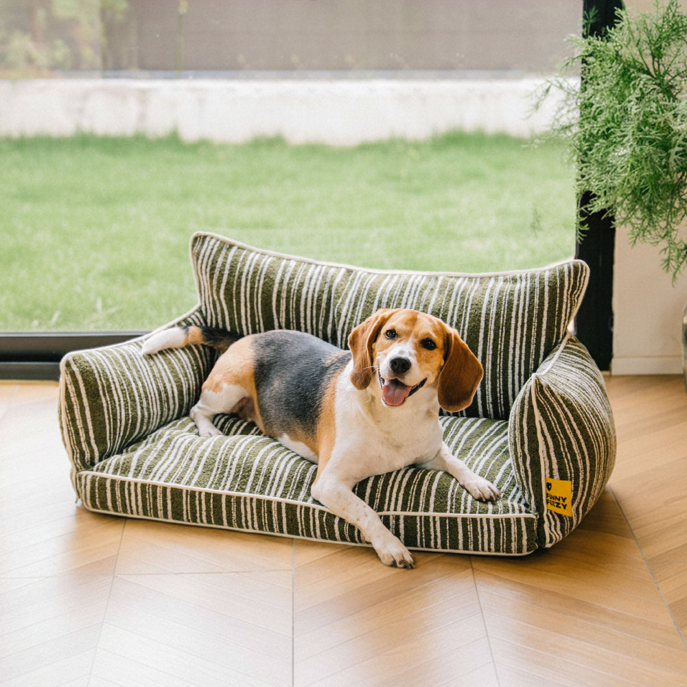 SnugNest Texturierte Gestreifte Hundesofabett