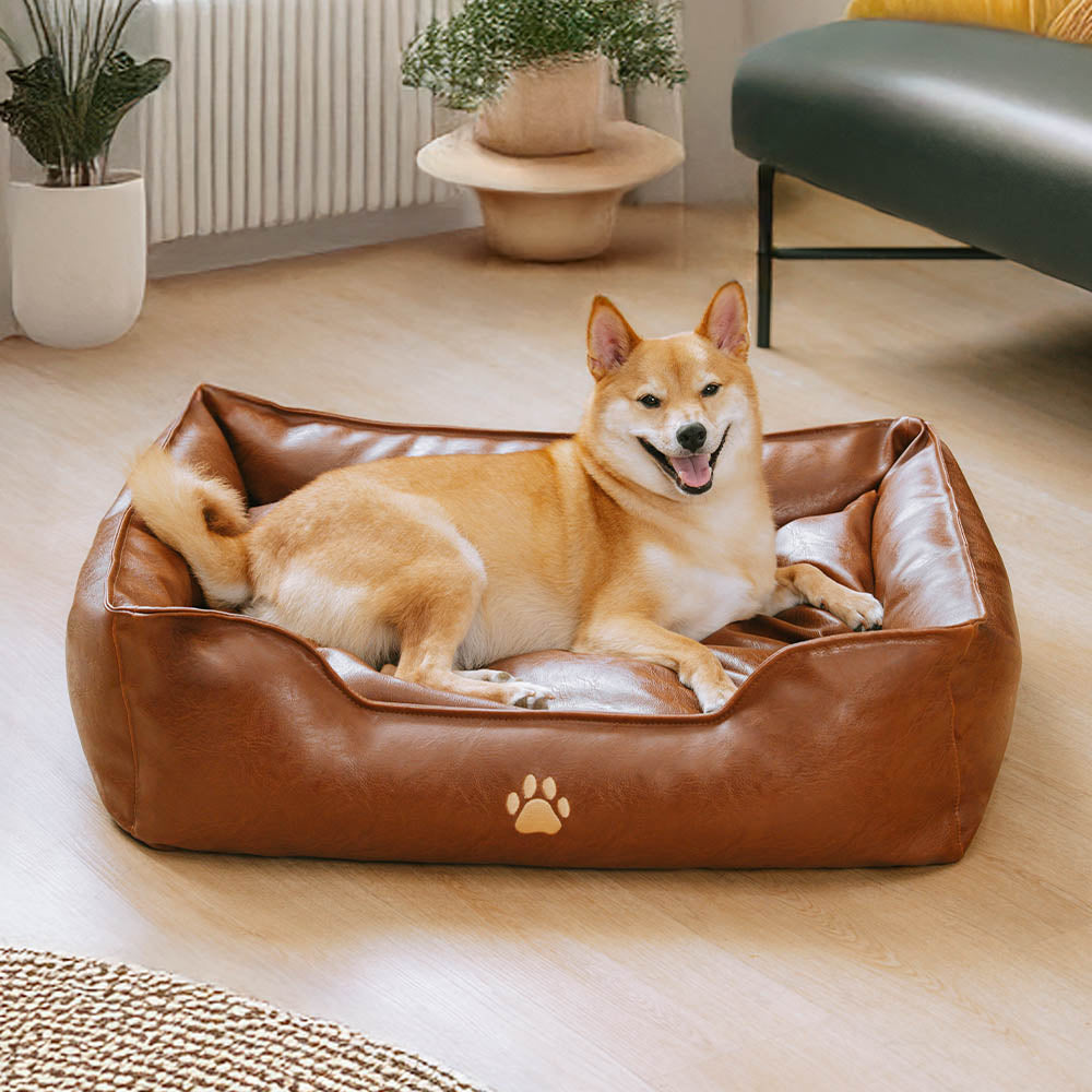 Luxuriöses Hundesofa aus Kunstleder, wasserdicht, abziehbar