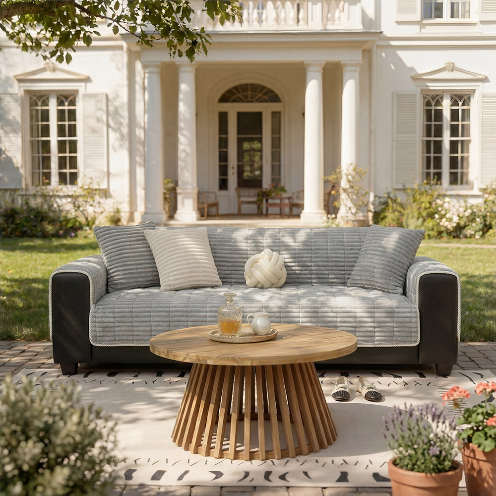 Einteiliger gemütlicher Flanell-Sofaschutz Rutschfester Outdoor-Sofabezug