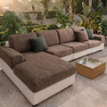 Moderner Blatt-Jacquard Wasserabweisender Kratzfester Stretch-Vollbezug für Outdoor-Sofas
