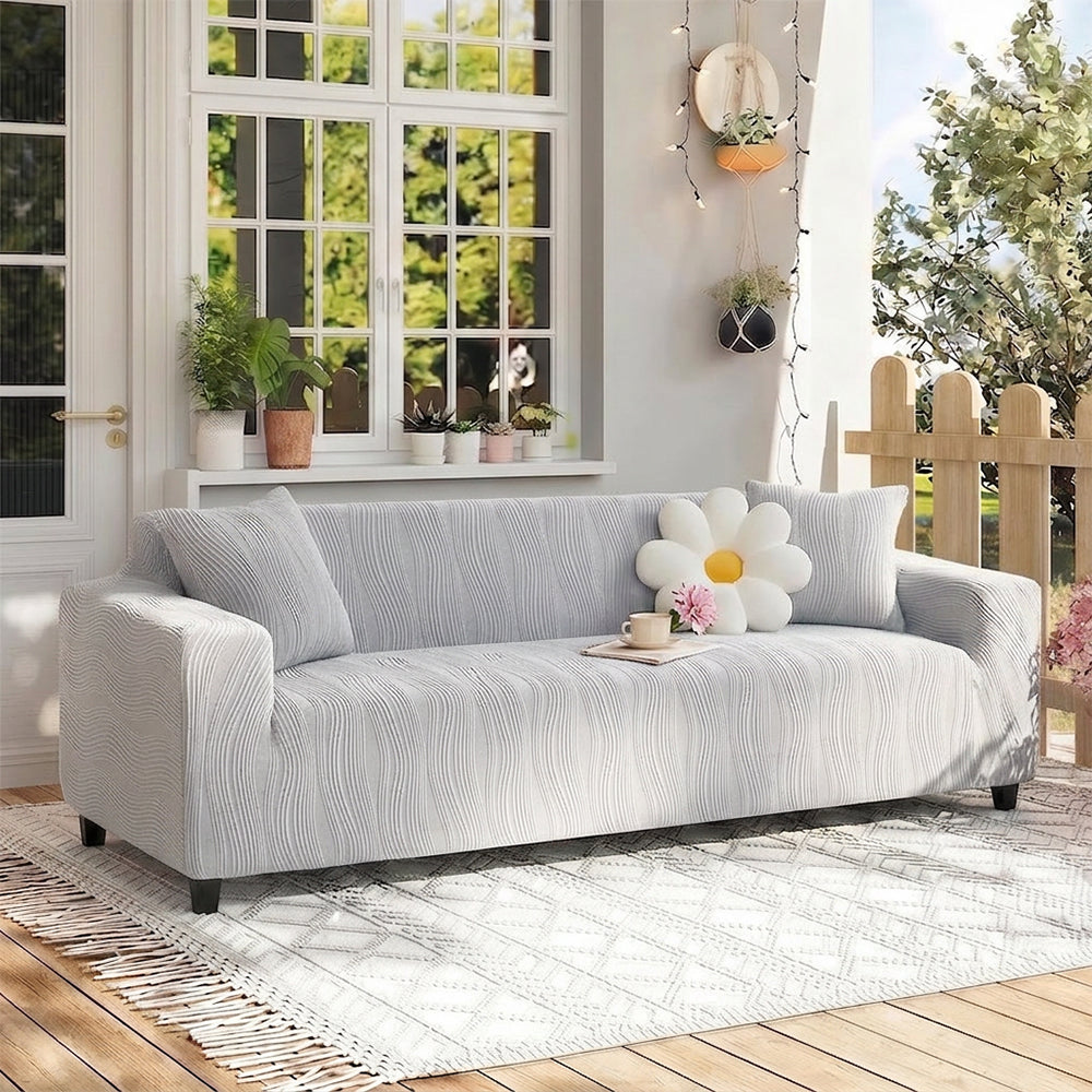 Jacquard Stretch Full-Cover Anti-scratch Outdoor Couch Cover