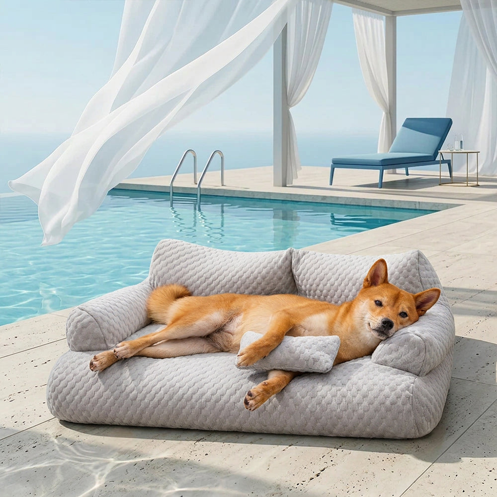 Eisseide Kühlendes Haustierbett Atmungsaktives Waschbares Hundesofa – Outdoor
