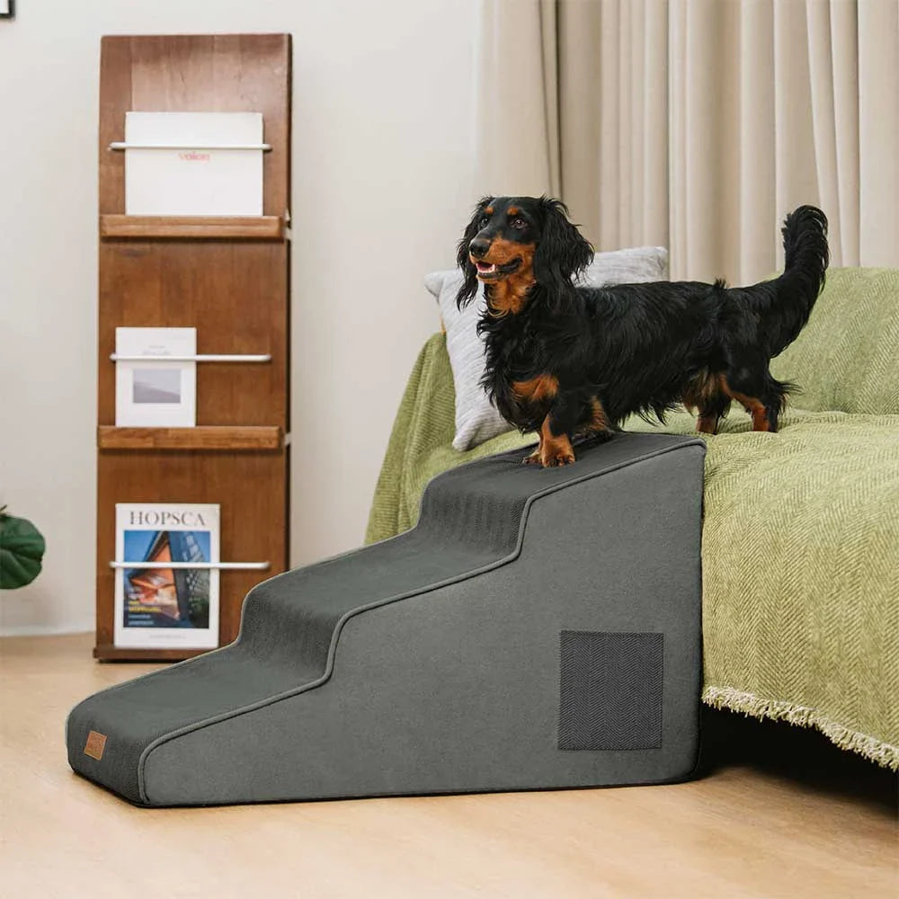 Chenille Extra Wide Non-Slip Removable Sponge Pet Stairs - SafeRamp