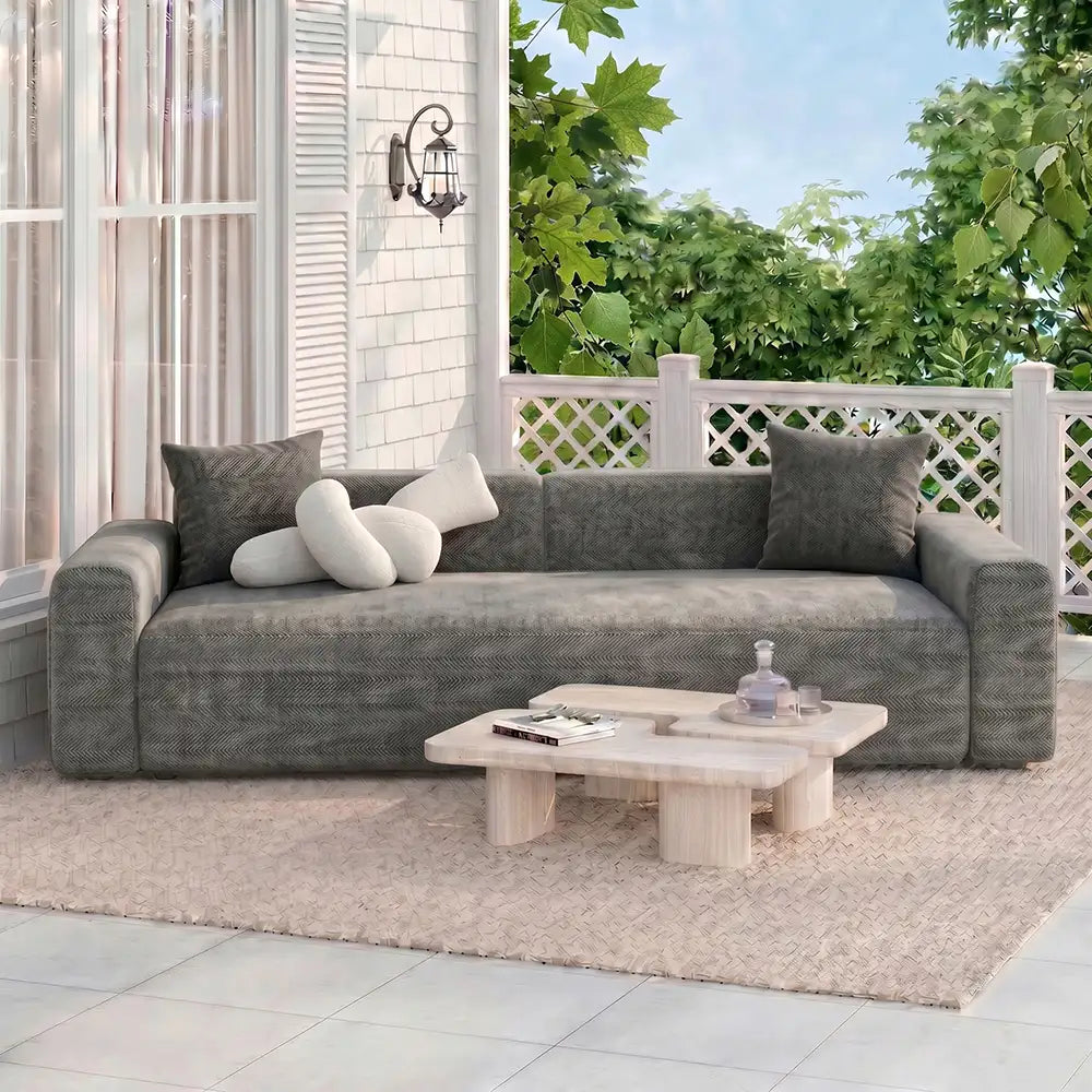 Fischgrätmuster Volle Abdeckung Bequemer Kratzfester Sofa-Schutz Magischer Outdoor-Couchbezug