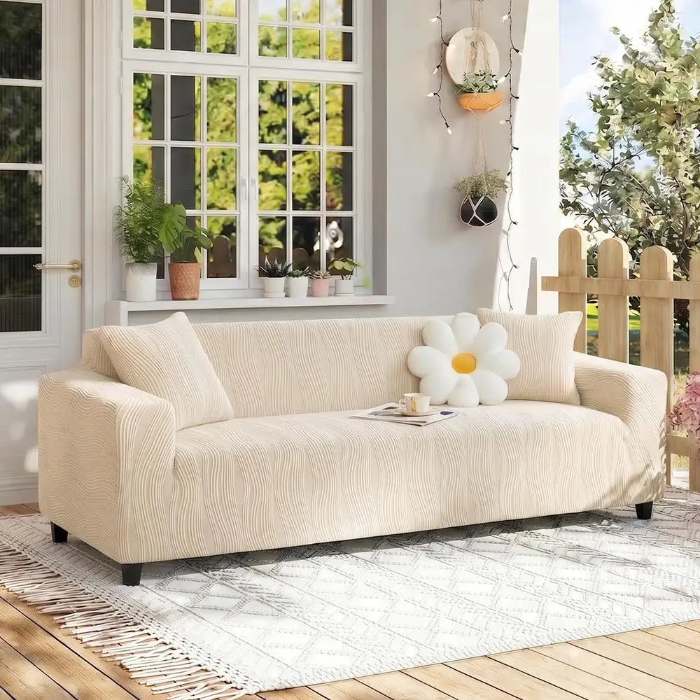 Jacquard Stretch Full-Cover Anti-scratch Outdoor Couch Cover