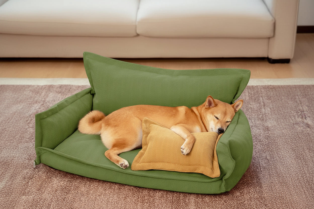 All-Season Chenille Dual-layer Removable Sponge Orthopedic Dog Bed With Pillow