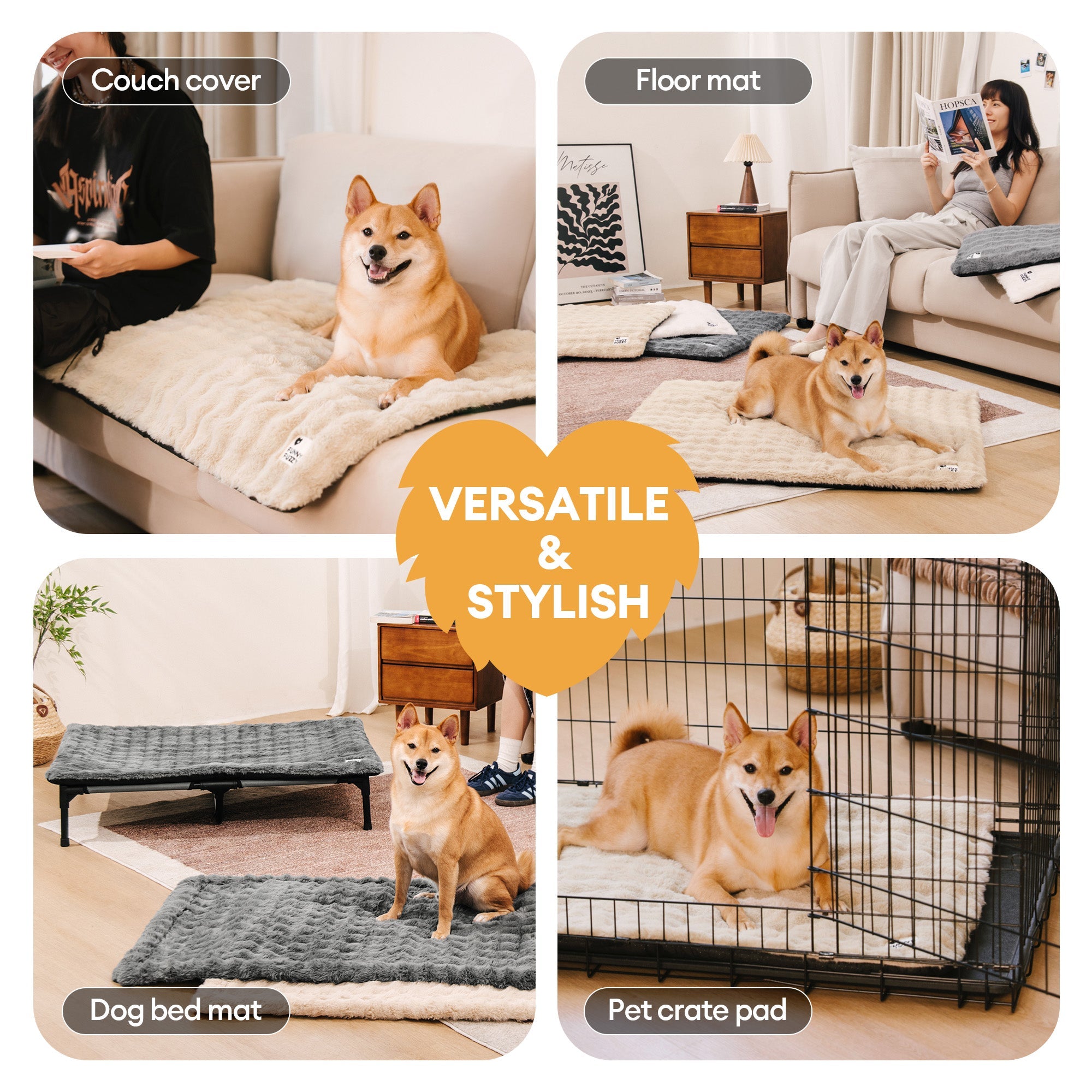 Cozy Plush Warm Washable and Portable Pet Mat - ThermoPad