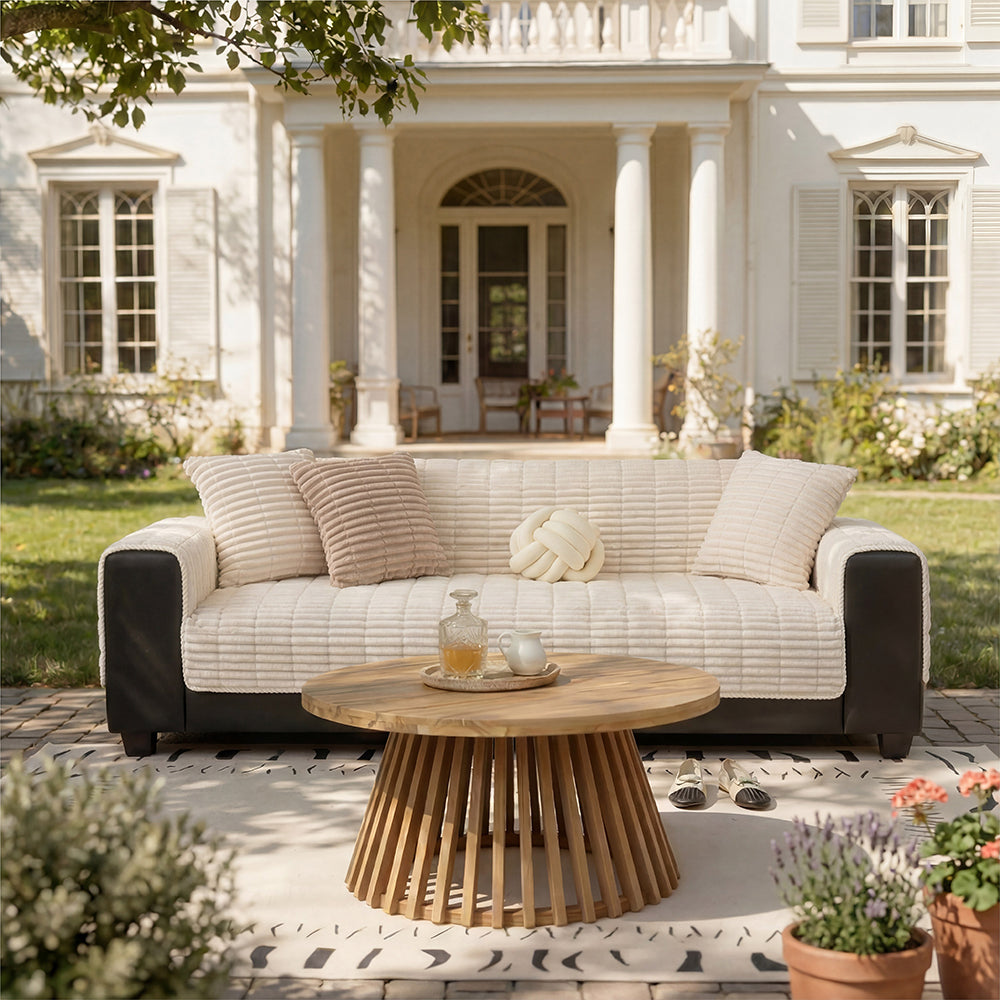 Einteiliger gemütlicher Flanell-Sofaschutz Rutschfester Outdoor-Sofabezug