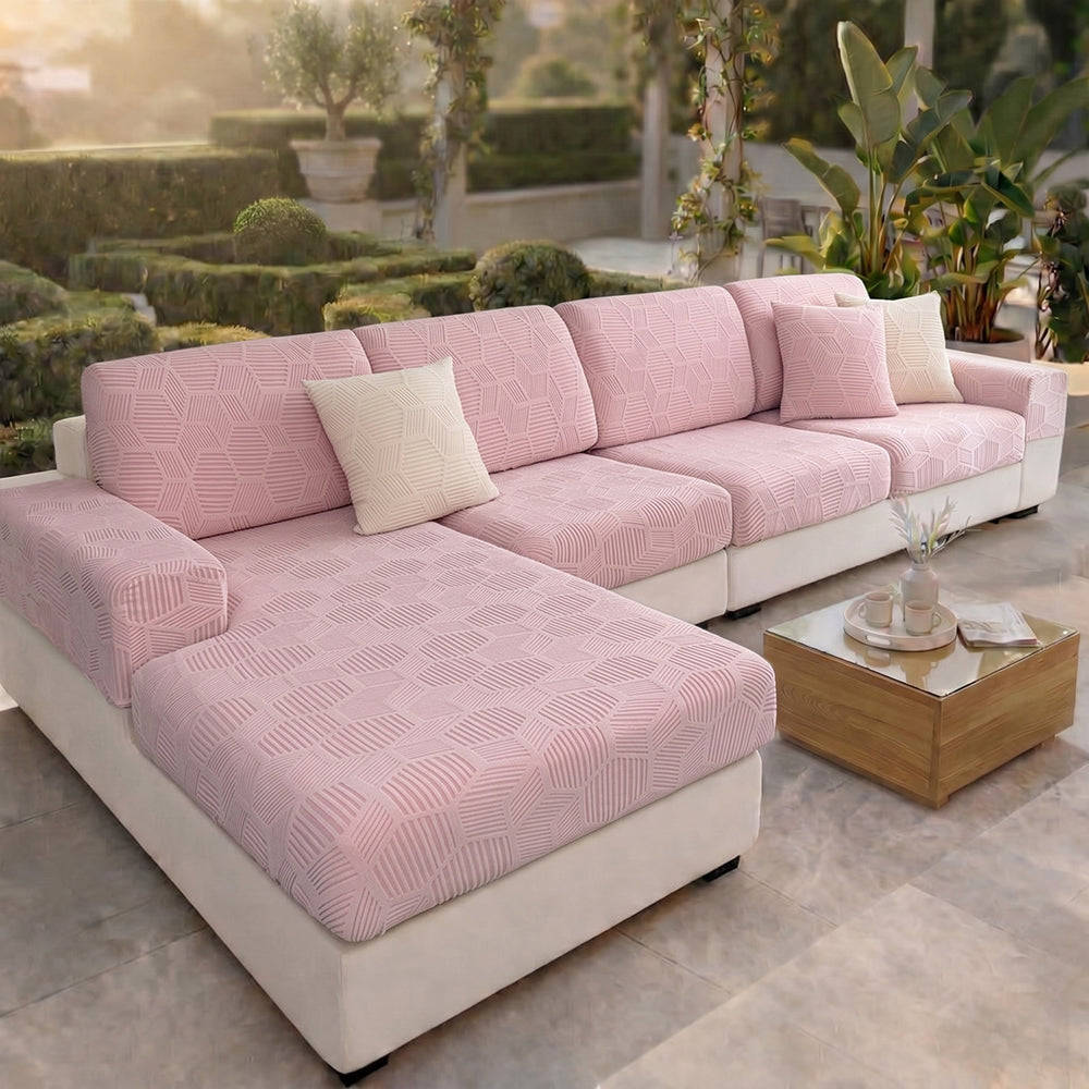 Honeycomb Pattern Water-resistant Stretch Full-Cover Magic Outdoor Couch Cover