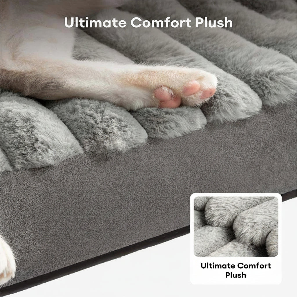 Fluffy Plush Orthopedic Washable Bolster Dog Bed - ComfyPaws