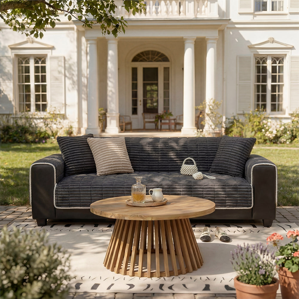 Einteiliger gemütlicher Flanell-Sofaschutz Rutschfester Outdoor-Sofabezug