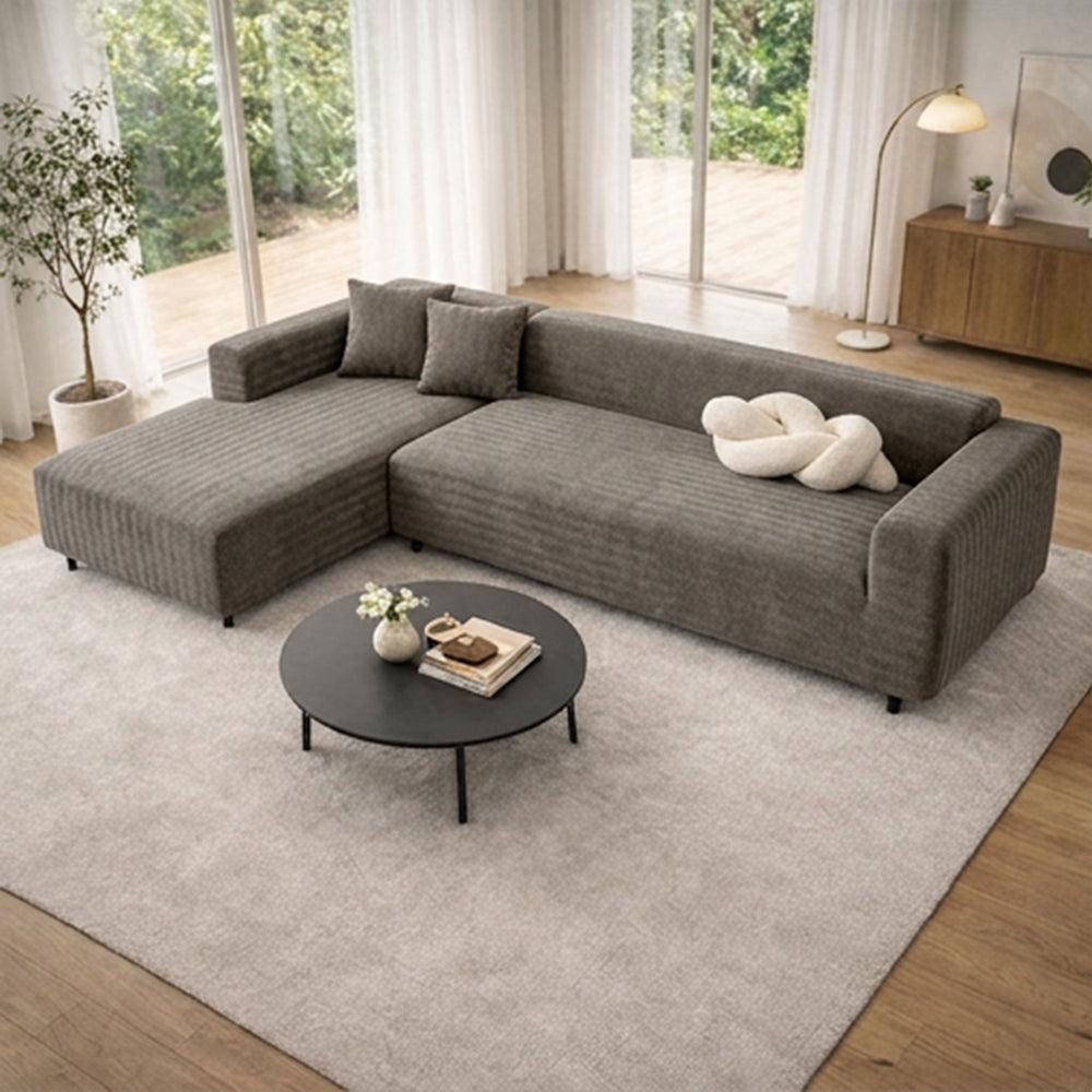 Fischgrätmuster Vollständiger Schutz Kratzfeste Sofaabdeckung Magische Stretch-Ecksofa-Husse