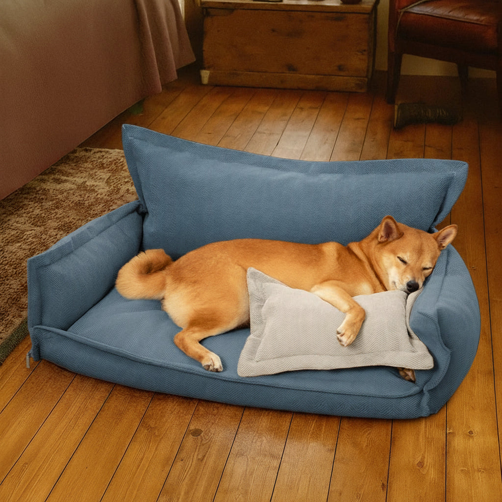 All-Season Chenille Dual-layer Removable Sponge Orthopedic Dog Bed With Pillow