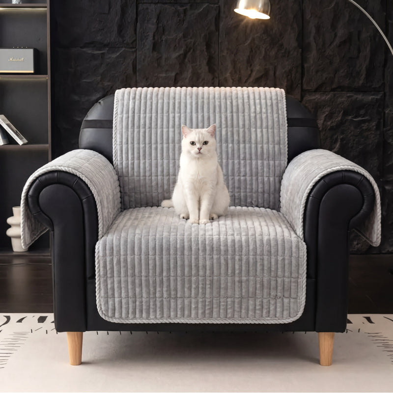 One-Piece Cozy Flannel Sofa Protection Non-Slip Recliner Couch Covers