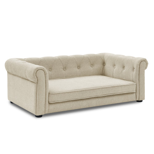 Elegantes erhöhtes Hundesofa-Bett – große und mittelgroße Hunde | Beige
