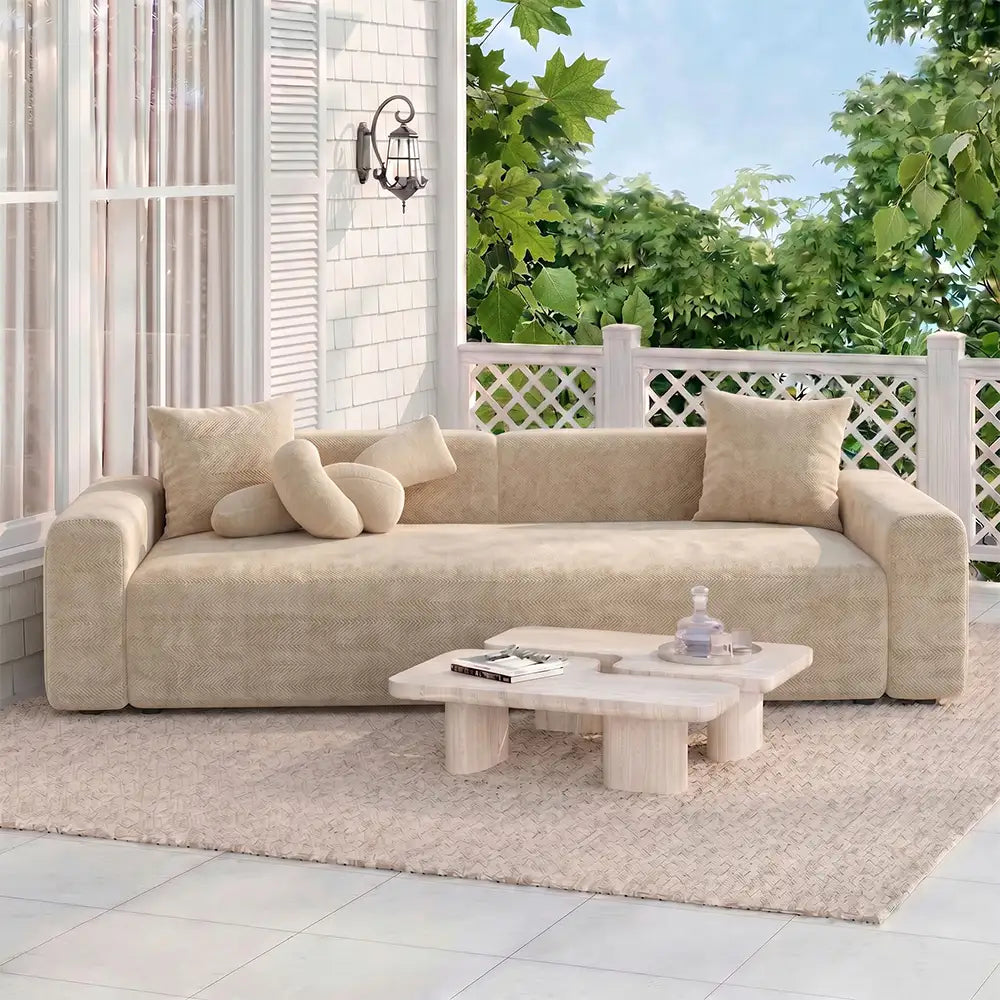 Fischgrätmuster Volle Abdeckung Bequemer Kratzfester Sofa-Schutz Magischer Outdoor-Couchbezug