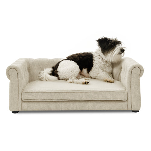 Elegantes erhöhtes Hundesofa-Bett – große und mittelgroße Hunde | Beige