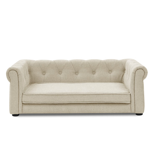 Elegantes erhöhtes Hundesofa-Bett – große und mittelgroße Hunde | Beige