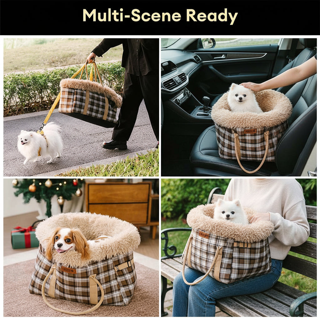 2 in 1 Large All-Season Pet Carrier and Dog Sleeping Bag - Voyager's Plaid