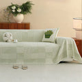 Checkered Skin-Friendly Cooling Ice Silk Sofa Decor Protective Couch Cover