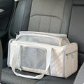 Classic Diamond Pattern Portable Cat Carrier Large-Capacity Expandable Pet Carrier Bag