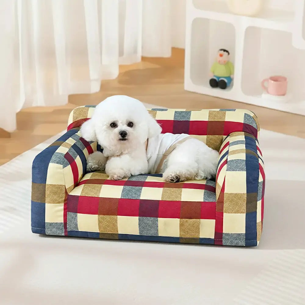 Hundesofabett aus atmungsaktivem, kratzfestem Baumwoll-Canvas-Stoff