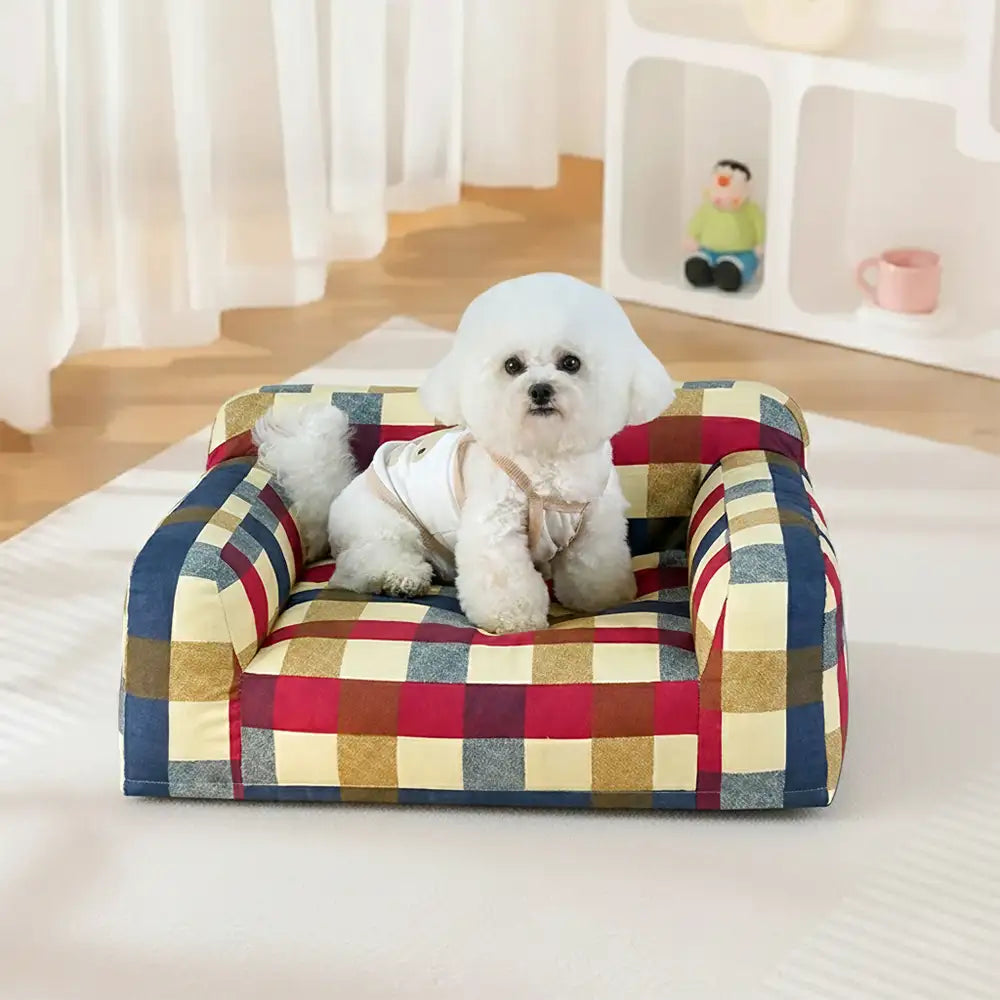 Hundesofabett aus atmungsaktivem, kratzfestem Baumwoll-Canvas-Stoff