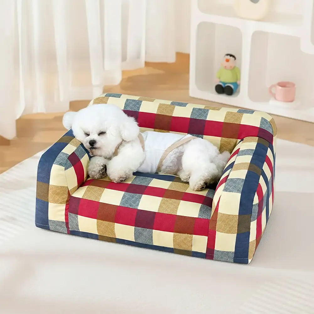 Hundesofabett aus atmungsaktivem, kratzfestem Baumwoll-Canvas-Stoff