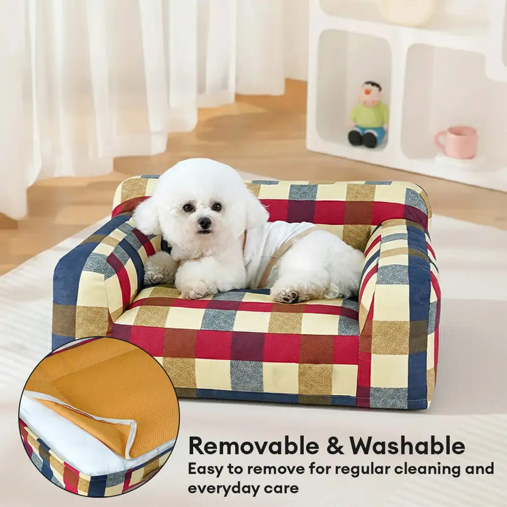 Hundesofabett aus atmungsaktivem, kratzfestem Baumwoll-Canvas-Stoff