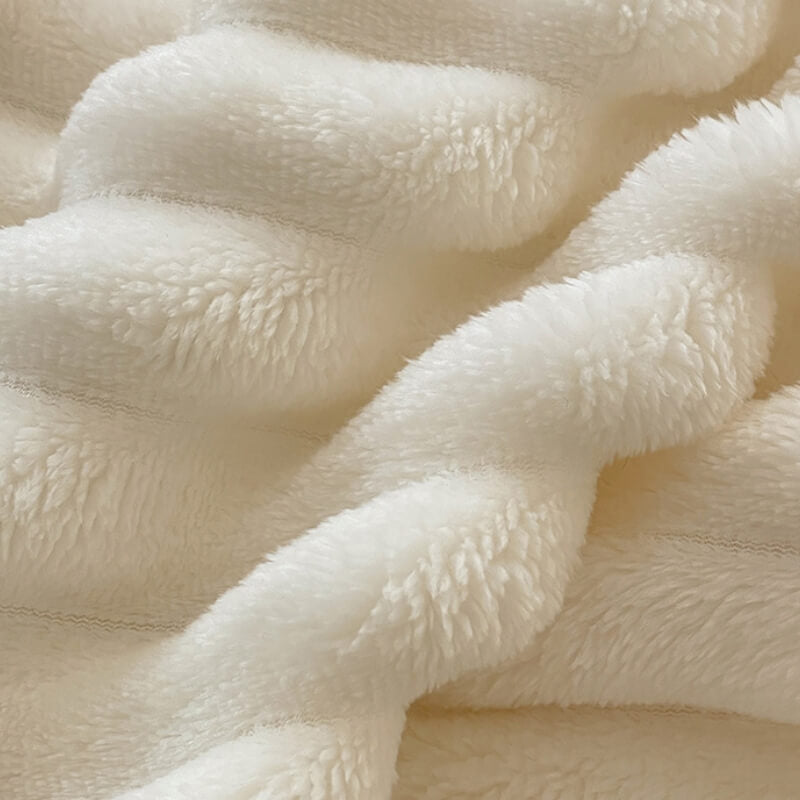 Cremefarbenes flauschiges, komfortables orthopädisches Hunde- und Katzensofabett