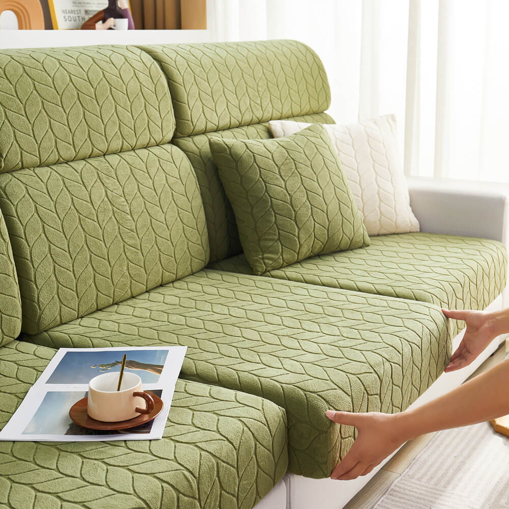Wheat Leaf Texture All-Season Universal Elastic Full Protection Magic Couch Cover