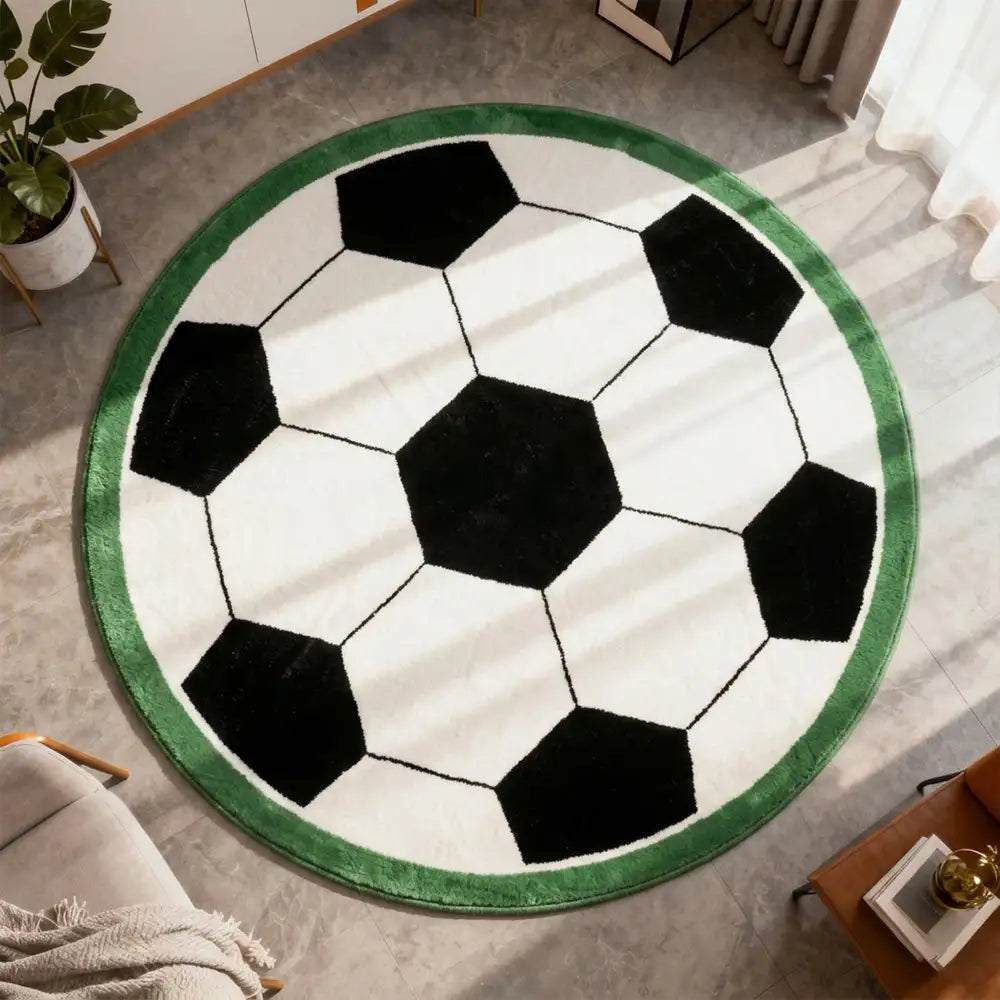Fußballförmiger Plüsch-Kratzfester Anti-Rutsch-Teppich
