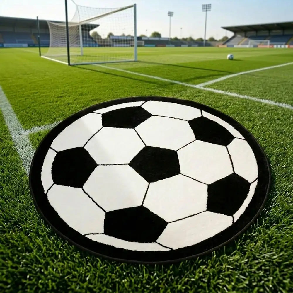 Fußballförmiger Plüsch-Kratzfester Anti-Rutsch-Teppich