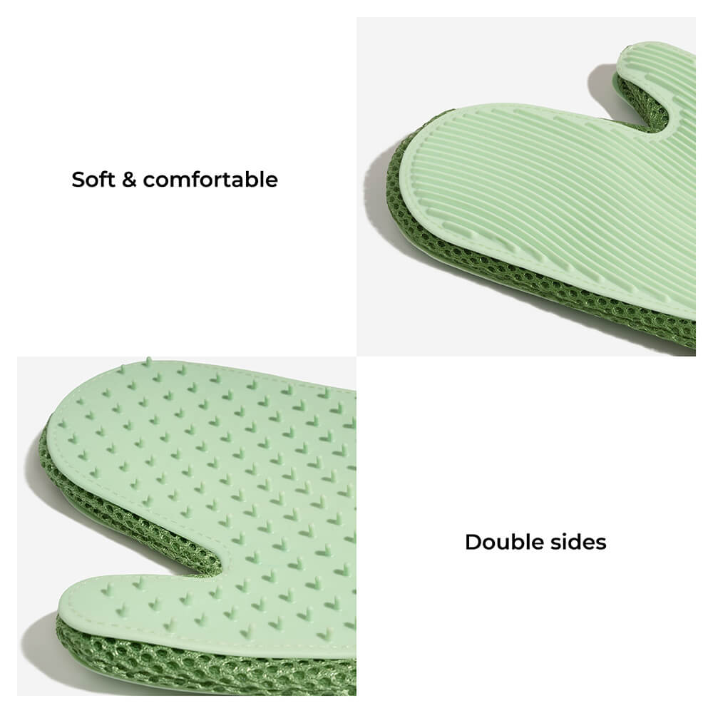 Pet Grooming Glove - Silicone Double Sides Pet Brush