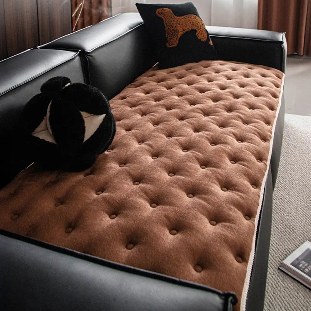 Vintage Leather Sofa Protection Non-Slip Couch Cover