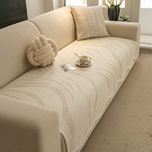 Cool-Touch-Eisseide im minimalistischen Stil mit geflochtenem Rand Sofabezug
